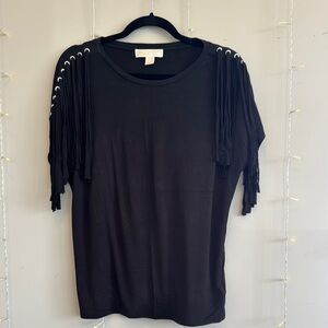 Michael Kors Black Embellished Short Sleeve Tee